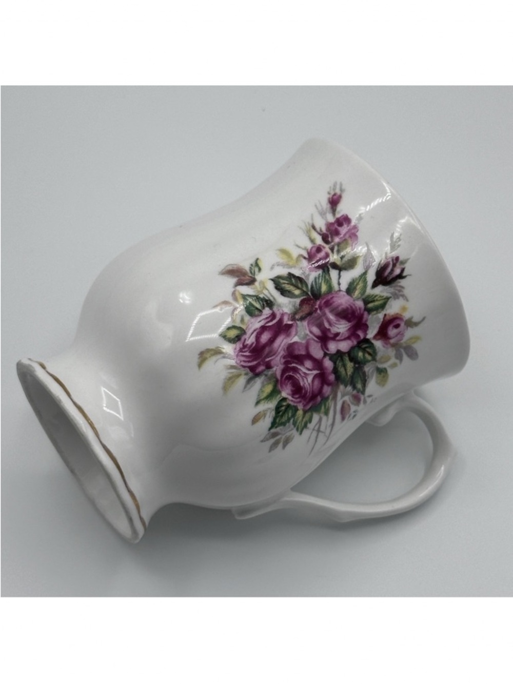 Vintage Hitkari Potteries Mug Bone China Delicate Floral